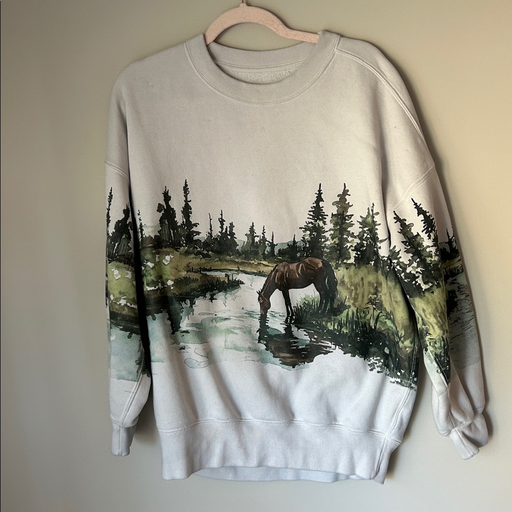 Abercrombie Horse Western Sunday Crew